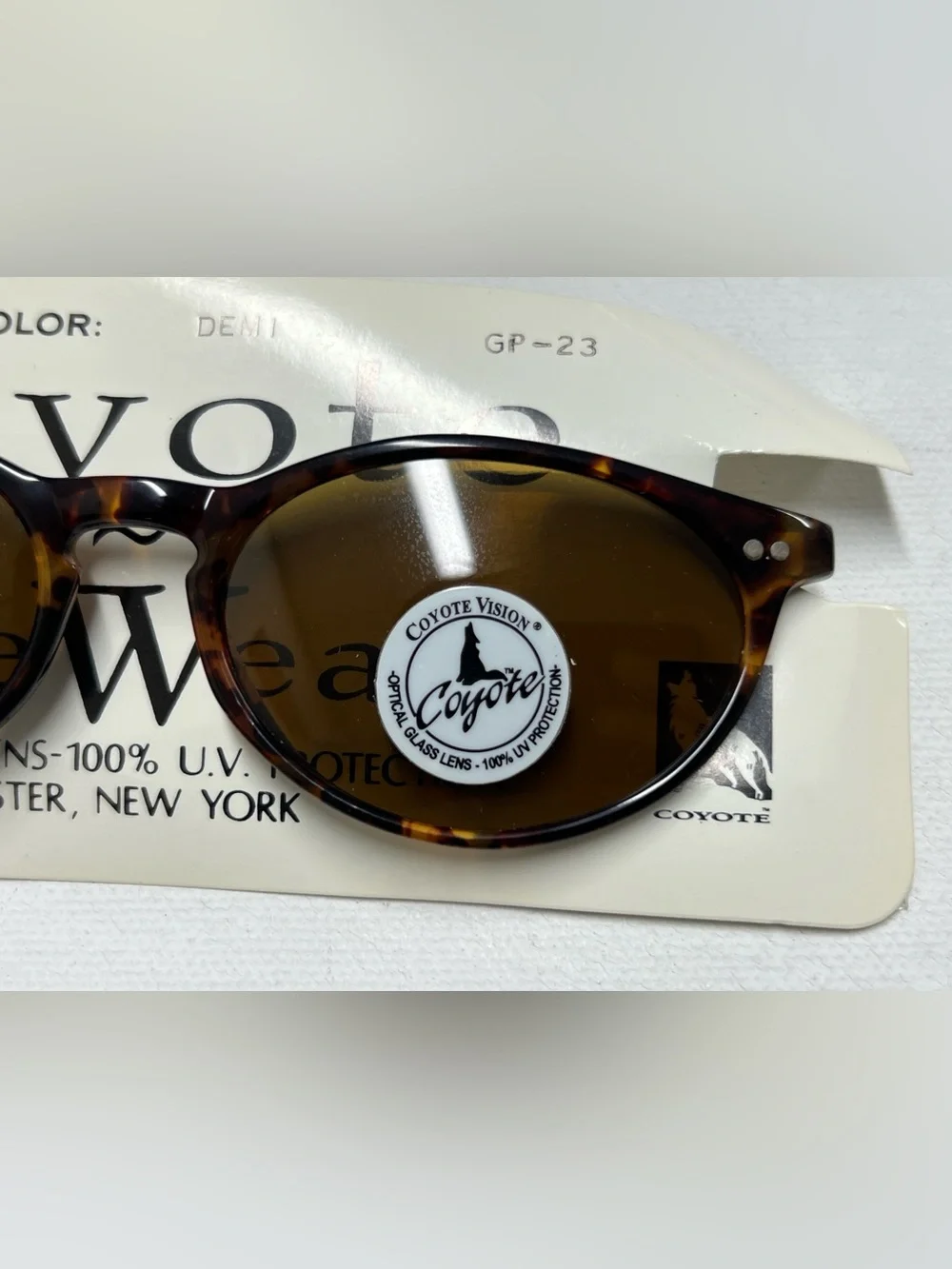 Vintage Coyote Vision GP-23 Tortoise Sunglasses Brown Lens NOS w Box